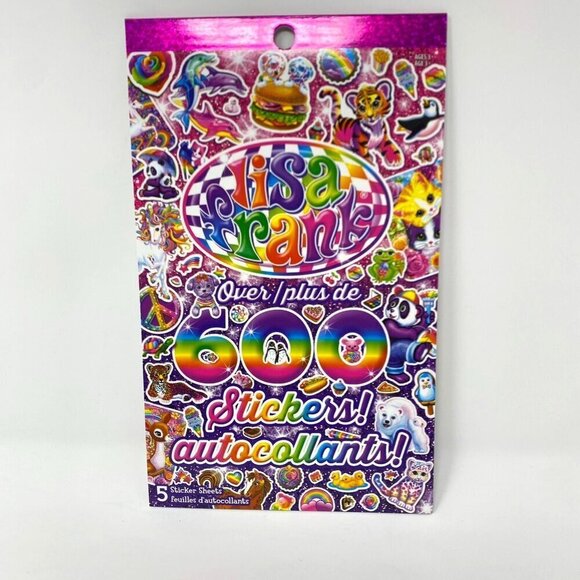 Lisa Frank Over 600 Stickers 5 Pages Nostalgic 80's Colorful Activity Cats Puppy - Picture 1 of 9